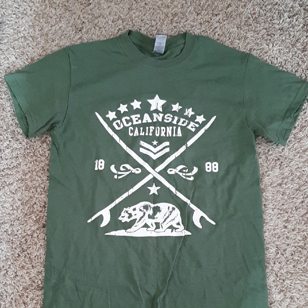 Oceanside California Marines Green Graphic Tee